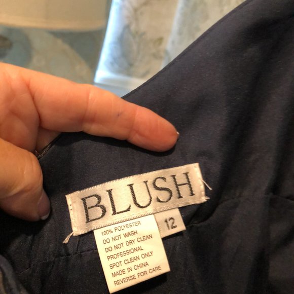 Blush Gown, Size 12, Black Navy Multi - Picture 5 of 7